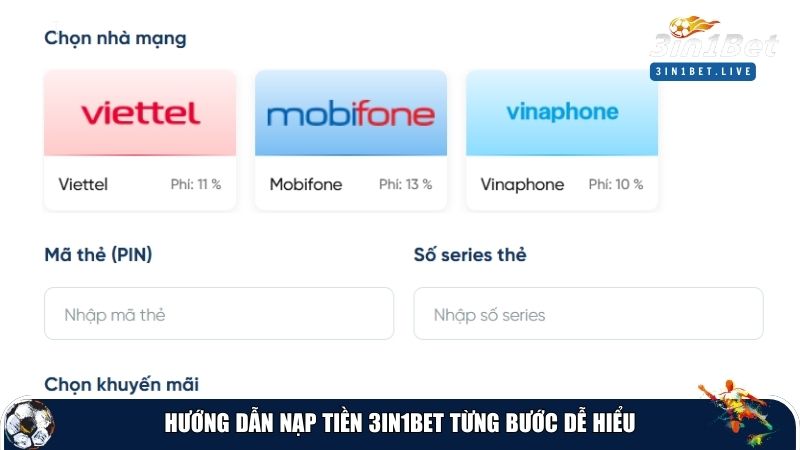 Quy trình nạp tiền 3in1bet từng bước dễ hiểu